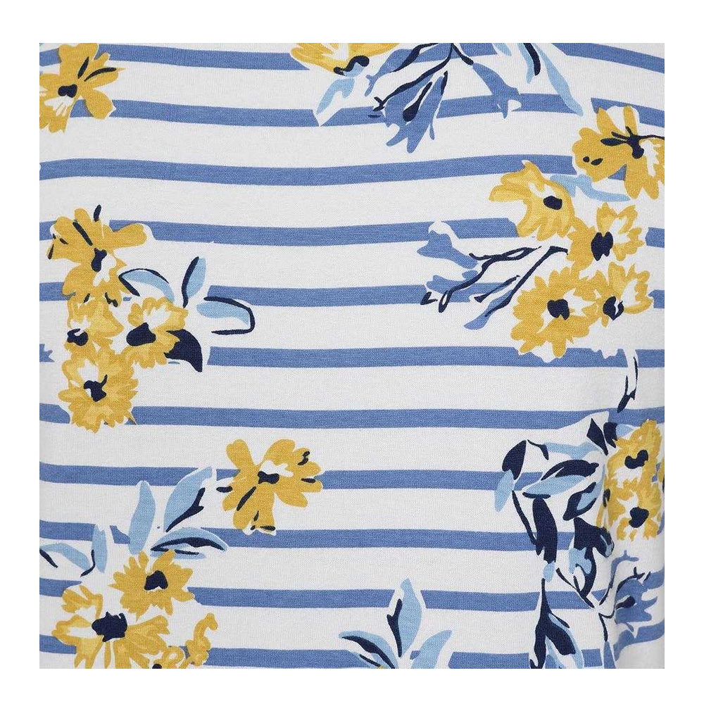 White-Blue-Yellow - Lifestyle - Lazy Jacks Womens-Ladies Meadow Floral Stripes Vest Top