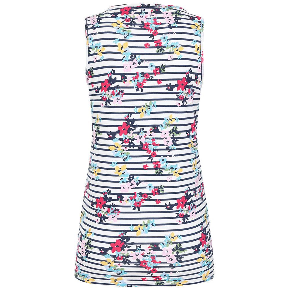 Sweet Pea - Back - Lazy Jacks Womens-Ladies Floral Stripes Vest Top