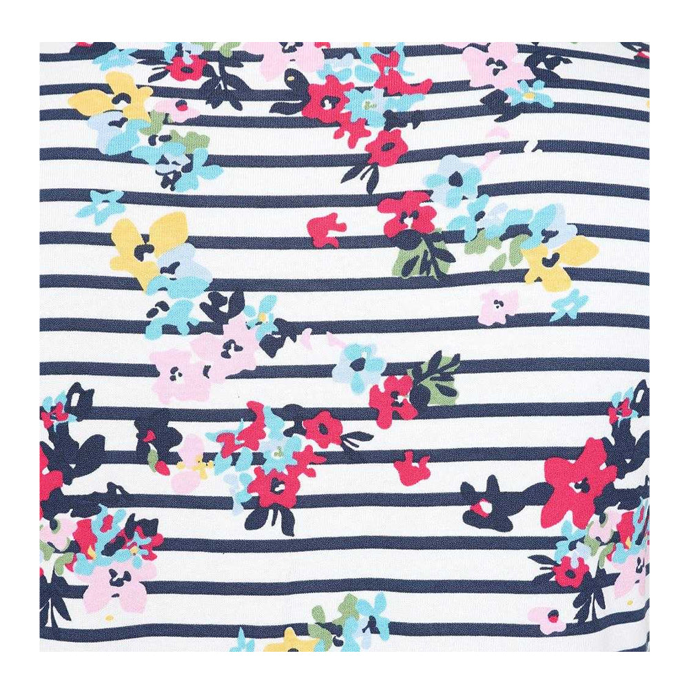 Sweet Pea - Side - Lazy Jacks Womens-Ladies Floral Stripes Vest Top