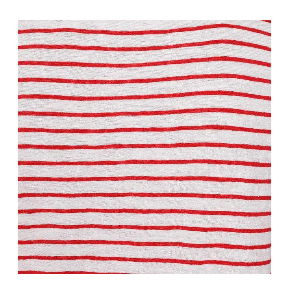 Red - Lifestyle - Lazy Jacks Womens-Ladies Striped Roll Sleeve T-Shirt