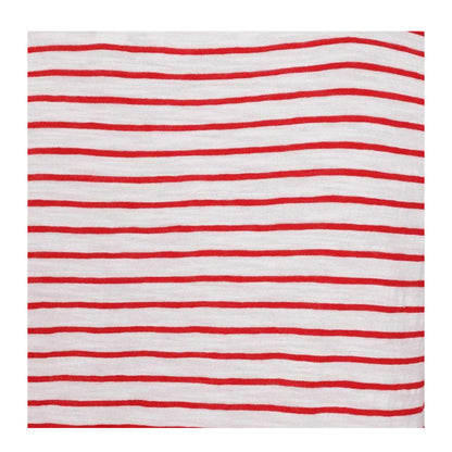 Red - Lifestyle - Lazy Jacks Womens-Ladies Striped Roll Sleeve T-Shirt