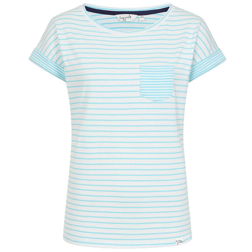 Spearmint - Front - Lazy Jacks Womens-Ladies Striped Roll Sleeve T-Shirt