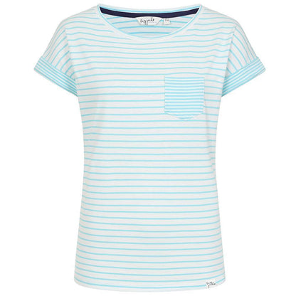 Spearmint - Front - Lazy Jacks Womens-Ladies Striped Roll Sleeve T-Shirt