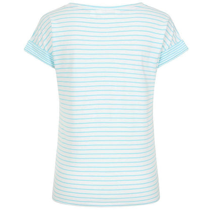 Spearmint - Back - Lazy Jacks Womens-Ladies Striped Roll Sleeve T-Shirt