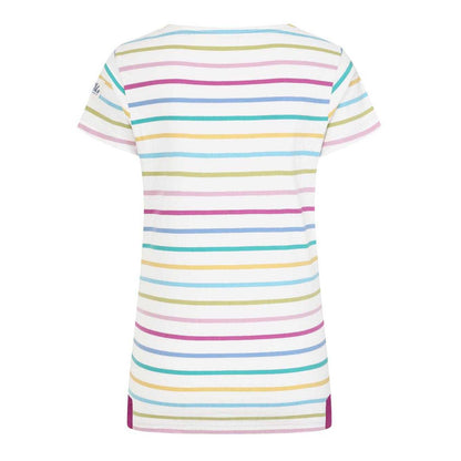 Multicoloured - Back - Lazy Jacks Womens-Ladies Breton Colour Block Stripe Short-Sleeved T-Shirt