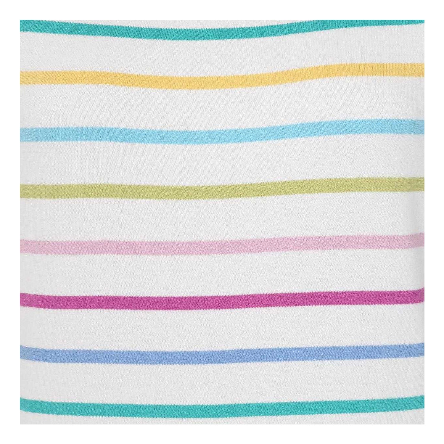 Multicoloured - Side - Lazy Jacks Womens-Ladies Breton Colour Block Stripe Short-Sleeved T-Shirt
