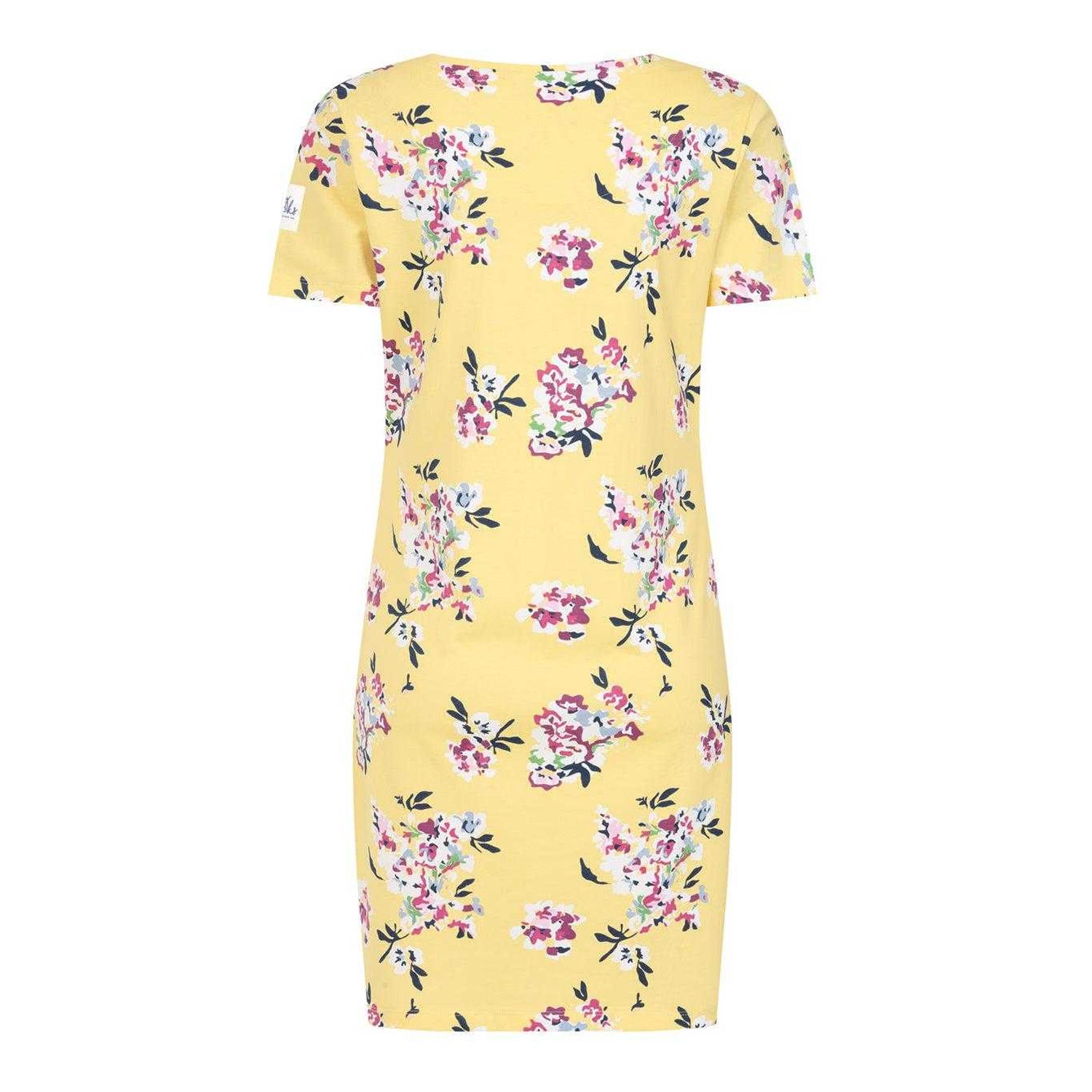 Yellow - Back - Lazy Jacks Womens-Ladies Wild Flowers Shirt Dress