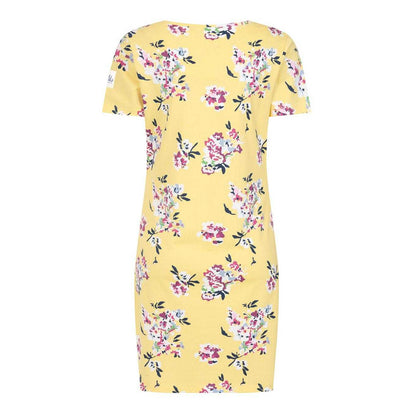Yellow - Back - Lazy Jacks Womens-Ladies Wild Flowers Shirt Dress