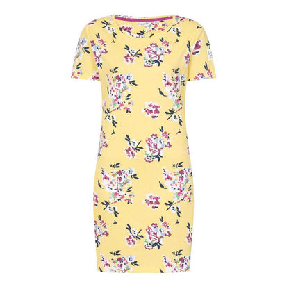 Yellow - Front - Lazy Jacks Womens-Ladies Wild Flowers Shirt Dress