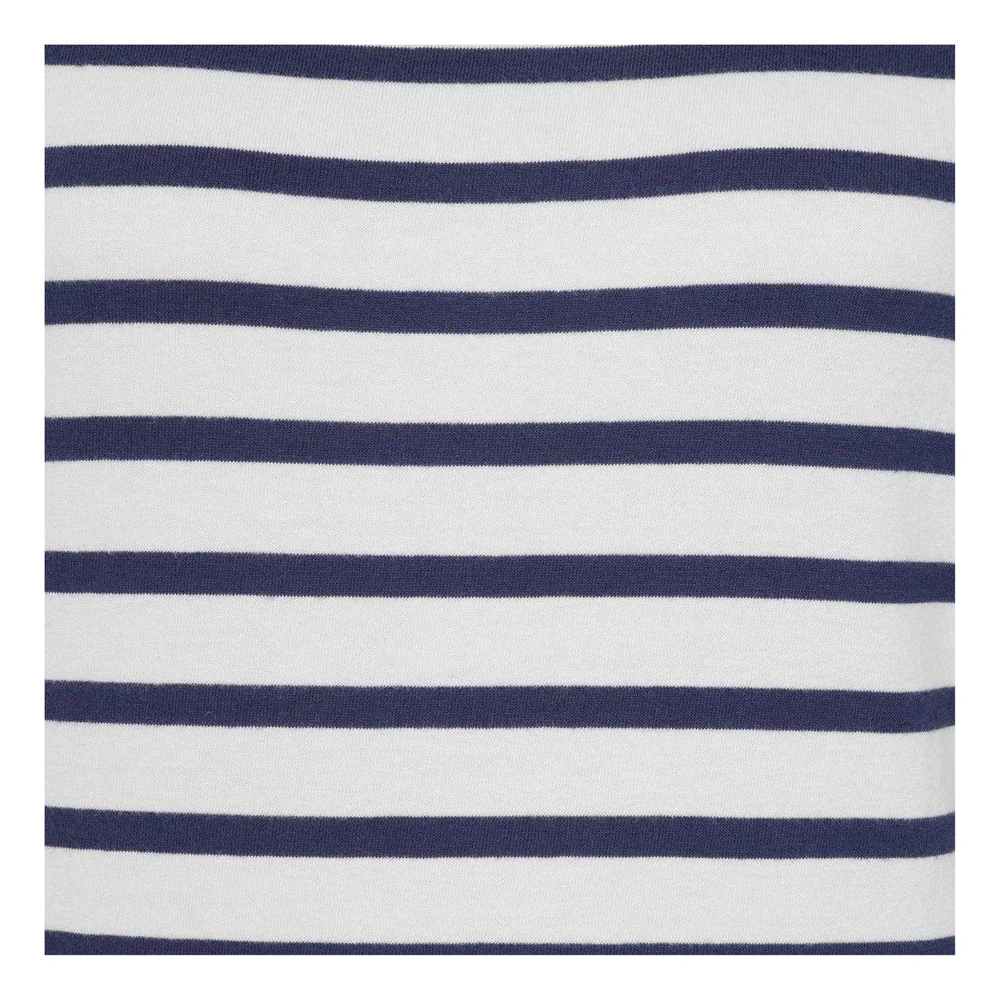 Chalk - Side - Lazy Jacks Womens-Ladies Breton Contrast Striped Long-Sleeved T-Shirt