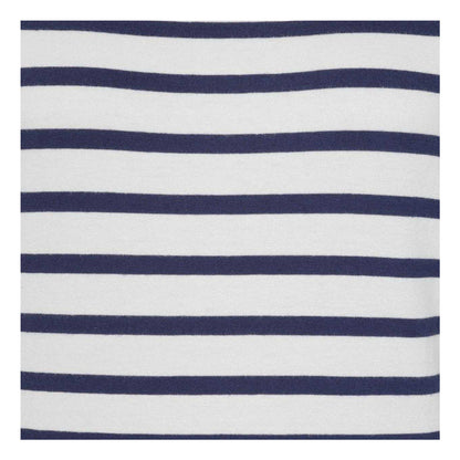 Chalk - Side - Lazy Jacks Womens-Ladies Breton Contrast Striped Long-Sleeved T-Shirt