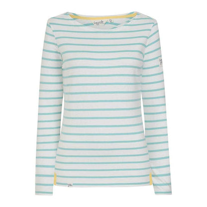 Peppermint - Front - Lazy Jacks Womens-Ladies Breton Contrast Striped Long-Sleeved T-Shirt