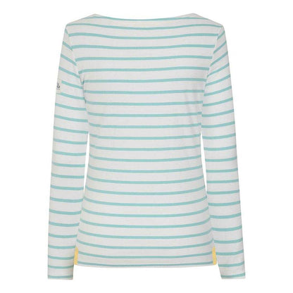 Peppermint - Back - Lazy Jacks Womens-Ladies Breton Contrast Striped Long-Sleeved T-Shirt
