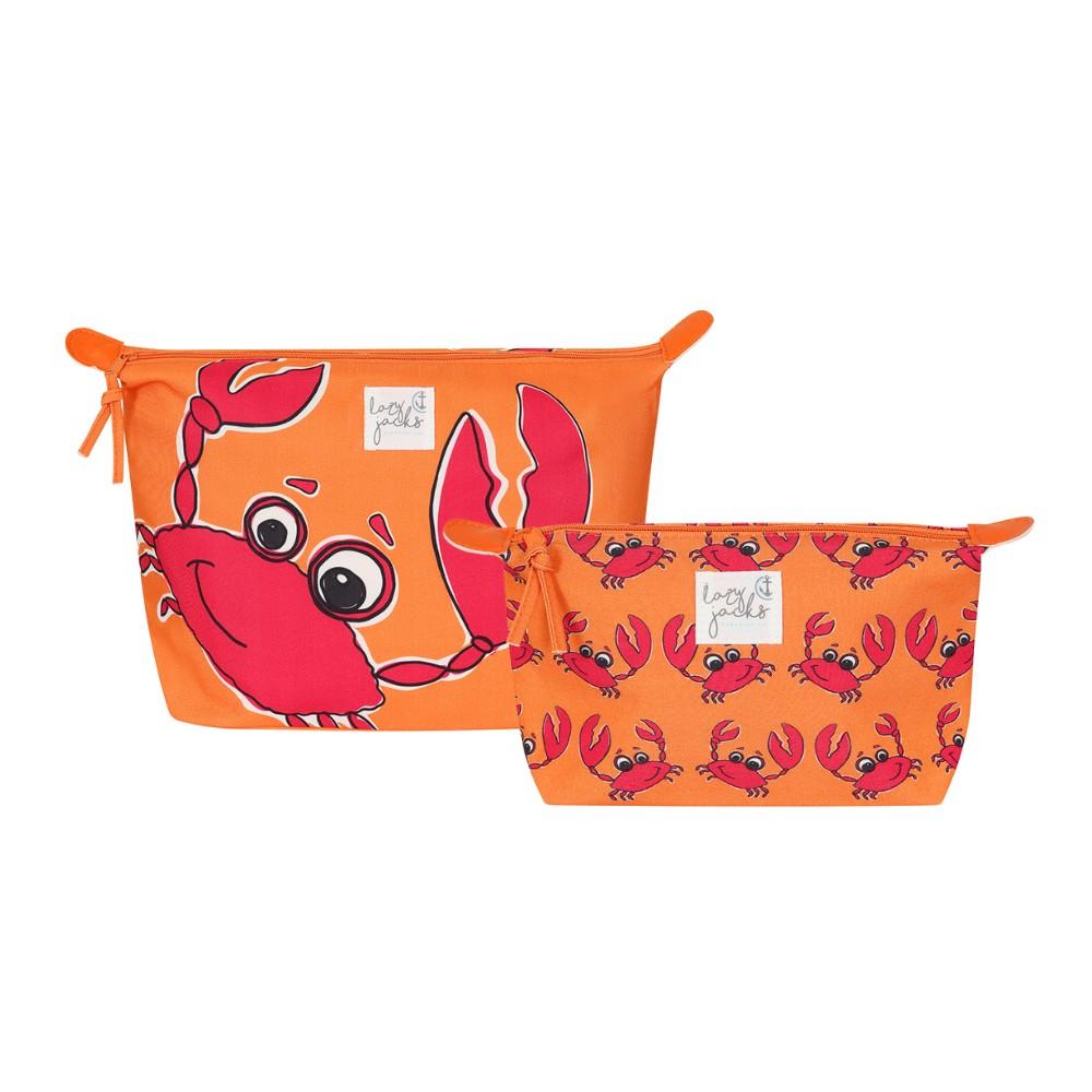 Orange - Front - Lazy Jacks Crab Toiletry Bag (Pack of 2)