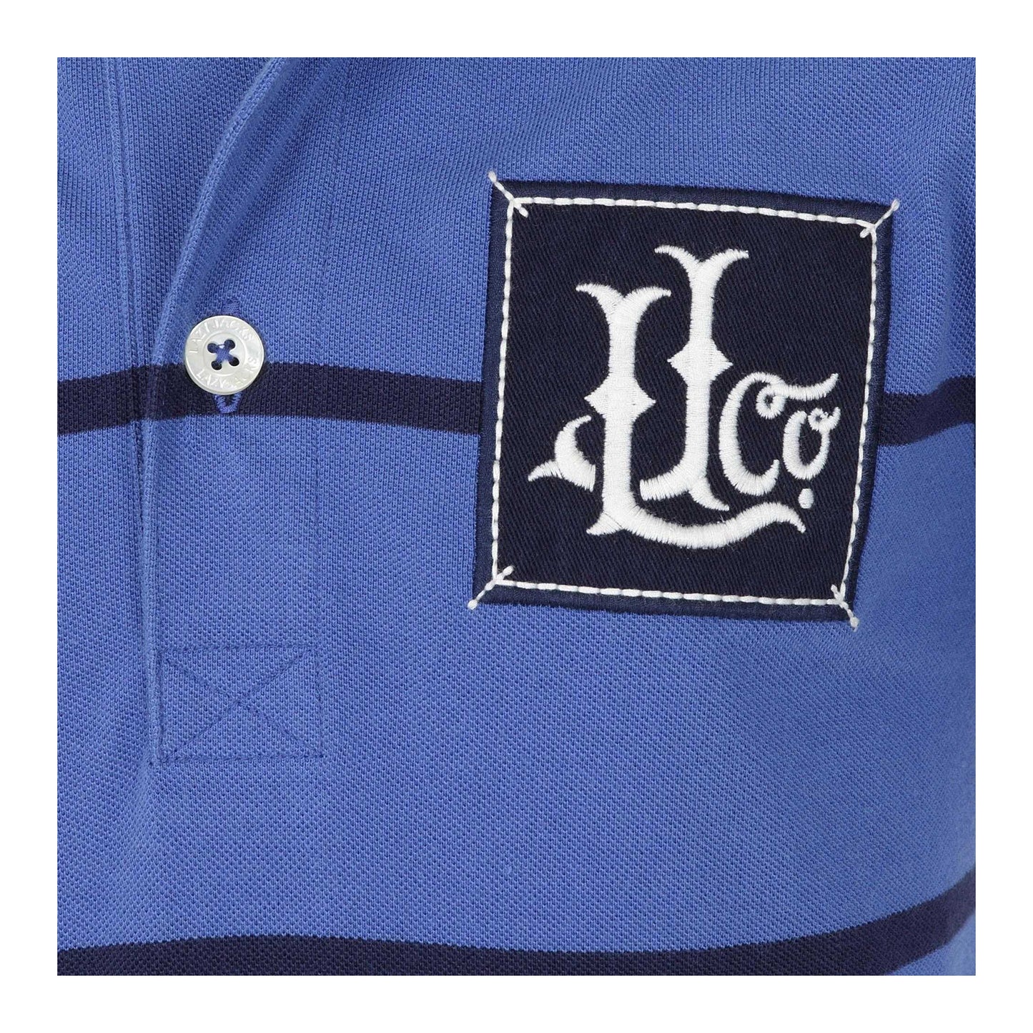 Bright Blue - Side - Lazy Jacks Boys Broad Stripe Polo Shirt