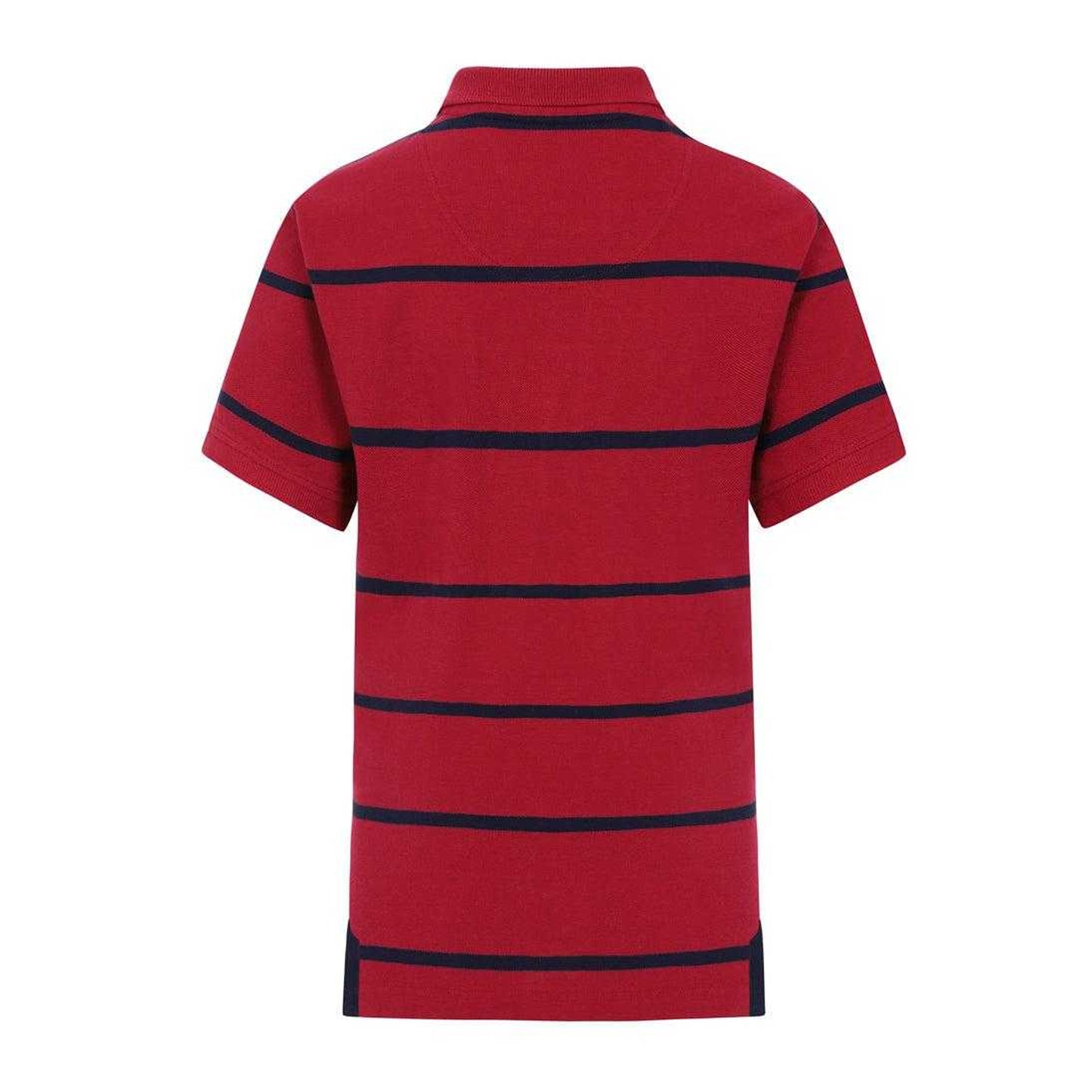 Crimson - Back - Lazy Jacks Boys Broad Stripe Polo Shirt