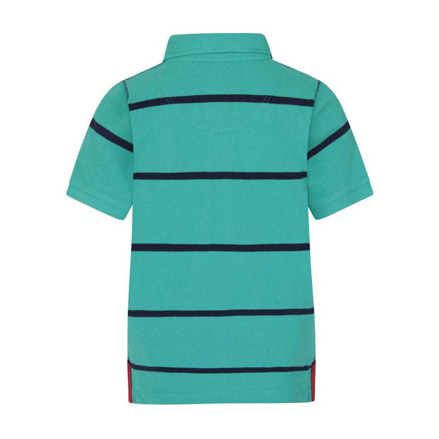 Mineral Green - Back - Lazy Jacks Boys Broad Stripe Polo Shirt