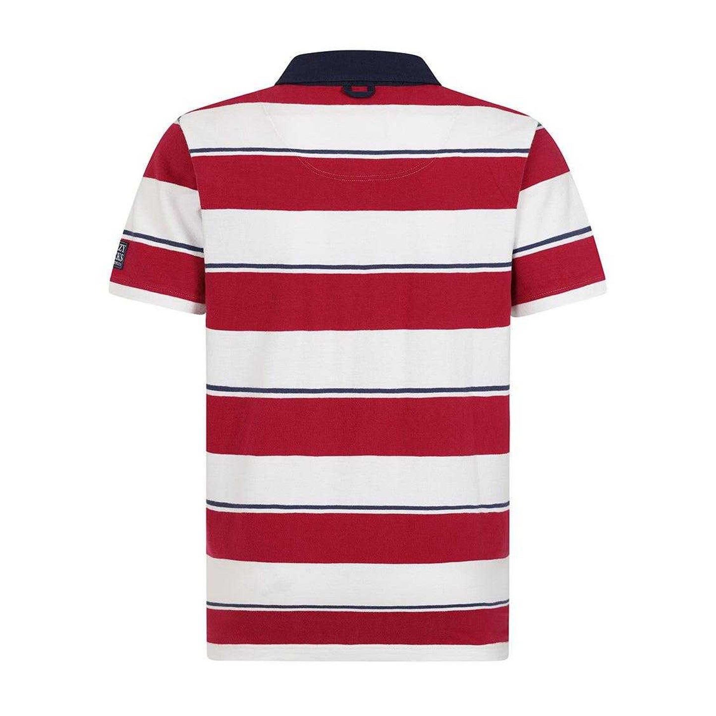 Rouge - Back - Lazy Jacks Mens Striped Short-Sleeved Rugby Polo Shirt