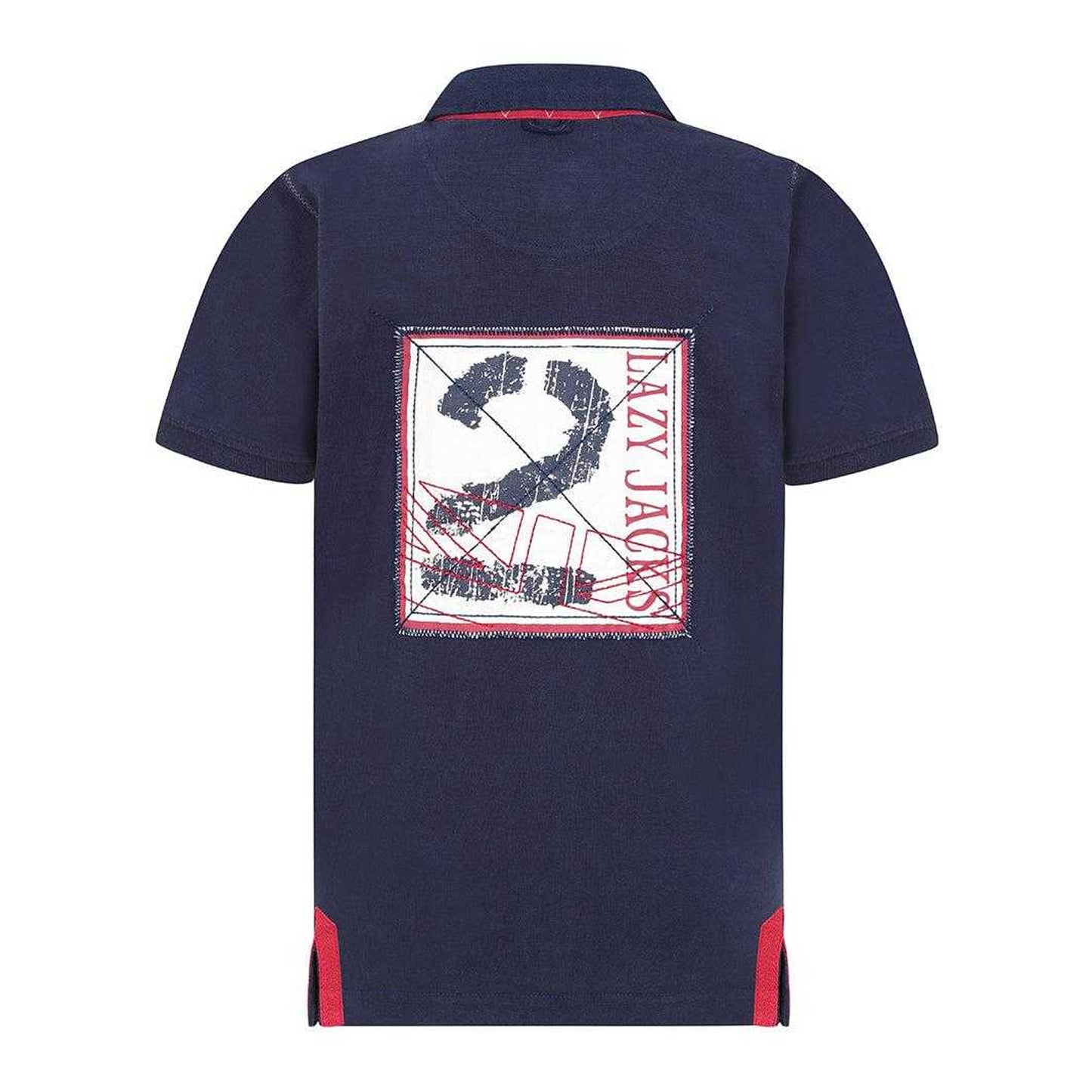 Marine - Back - Lazy Jacks Boys Back Print Short-Sleeved Rugby Polo Shirt