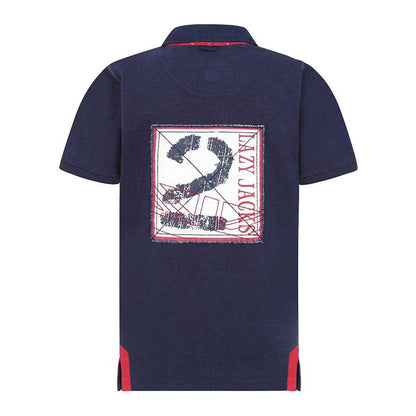 Marine - Back - Lazy Jacks Boys Back Print Short-Sleeved Rugby Polo Shirt