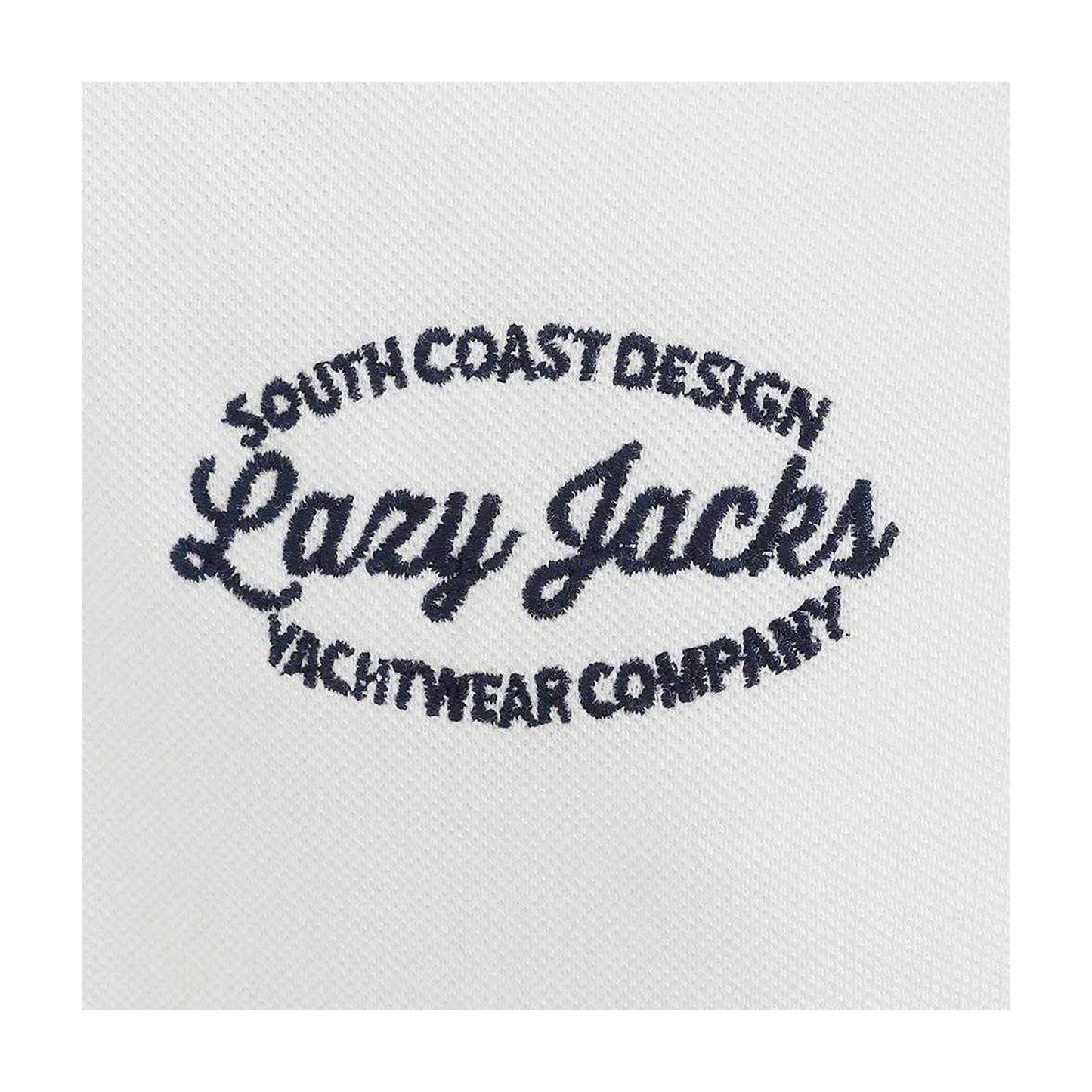 White - Side - Lazy Jacks Boys Back Print Short-Sleeved Rugby Polo Shirt