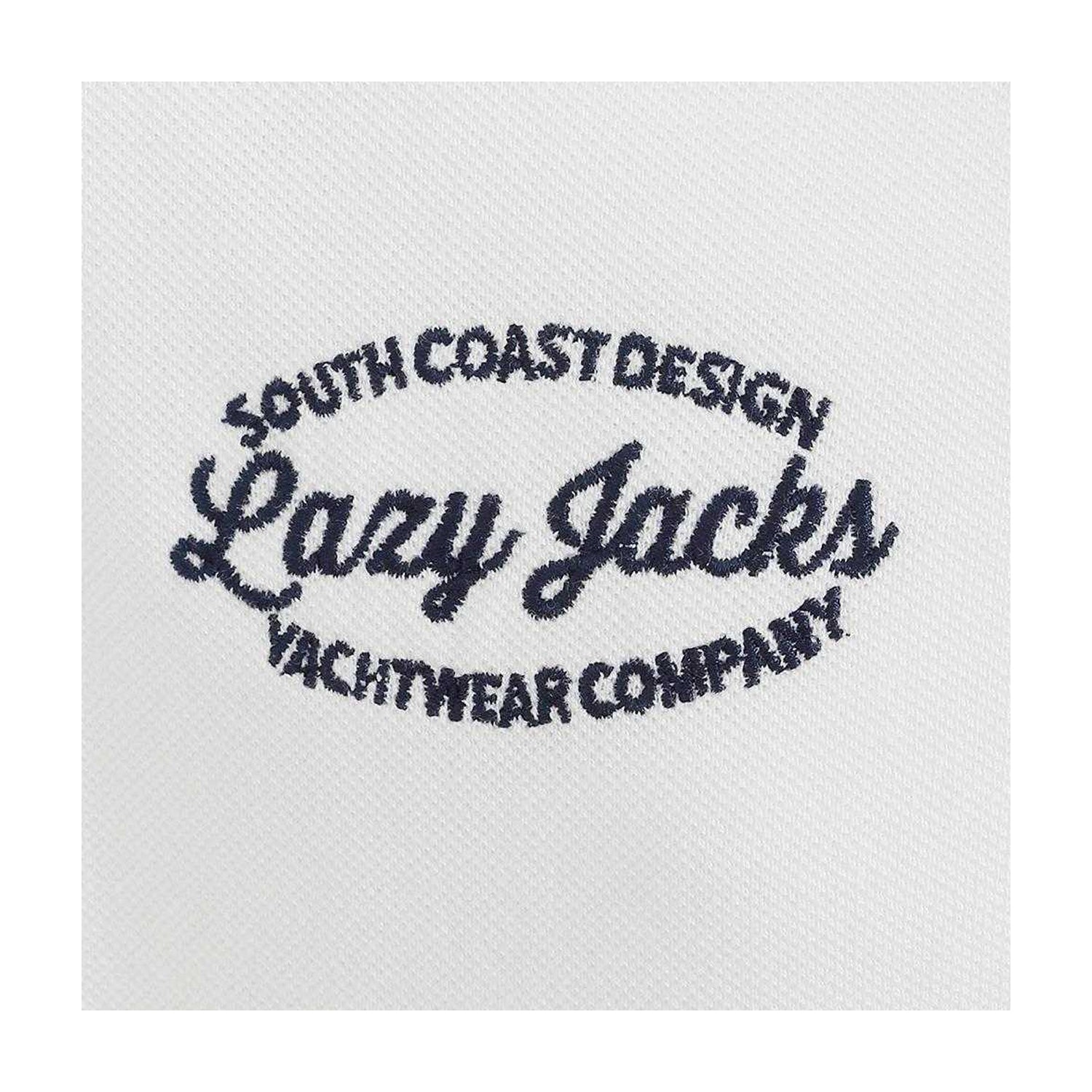 White - Side - Lazy Jacks Boys Back Print Short-Sleeved Rugby Polo Shirt