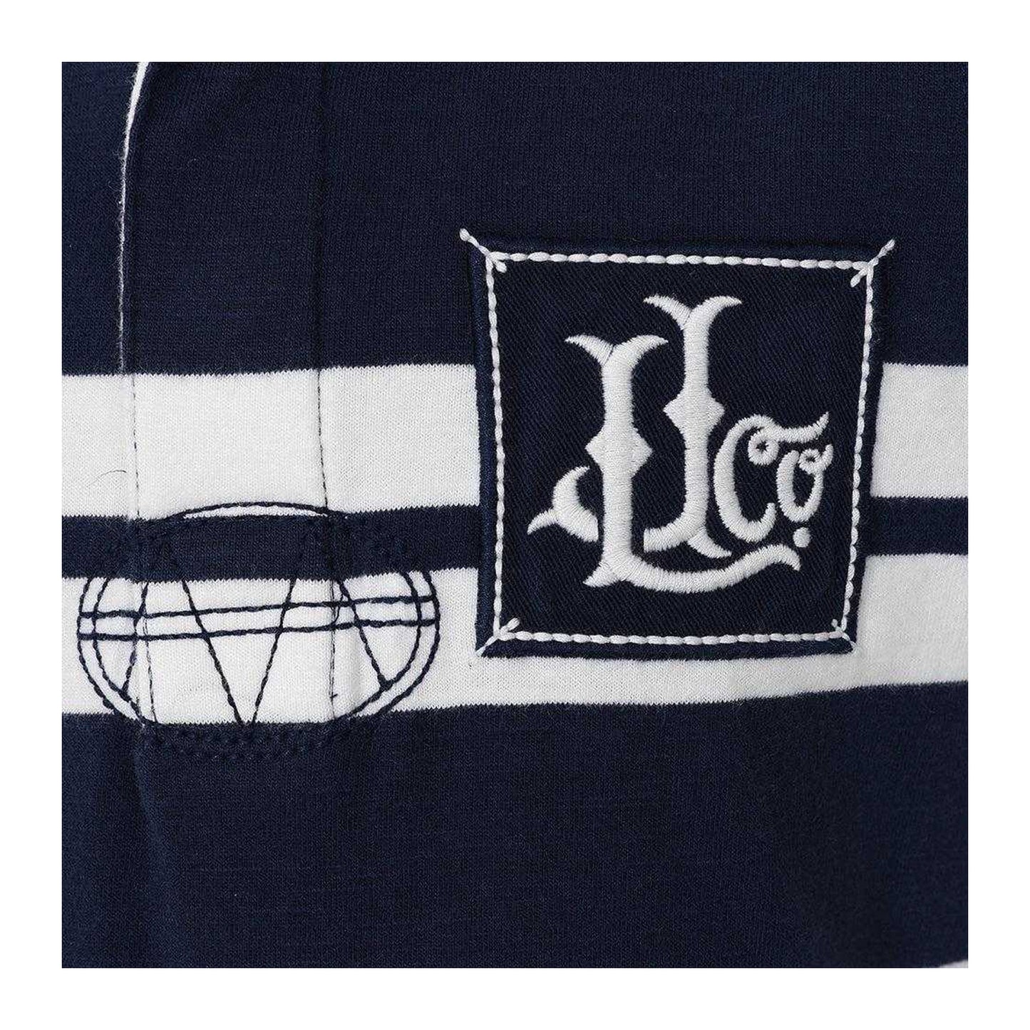 Marine - Side - Lazy Jacks Boys Double Stripe Short-Sleeved Rugby Polo Shirt
