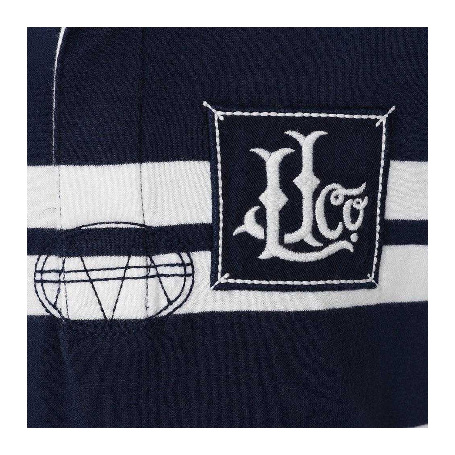 Marine - Side - Lazy Jacks Boys Double Stripe Short-Sleeved Rugby Polo Shirt