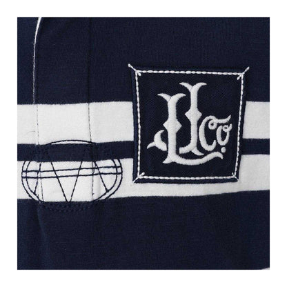 Marine - Side - Lazy Jacks Boys Double Stripe Short-Sleeved Rugby Polo Shirt