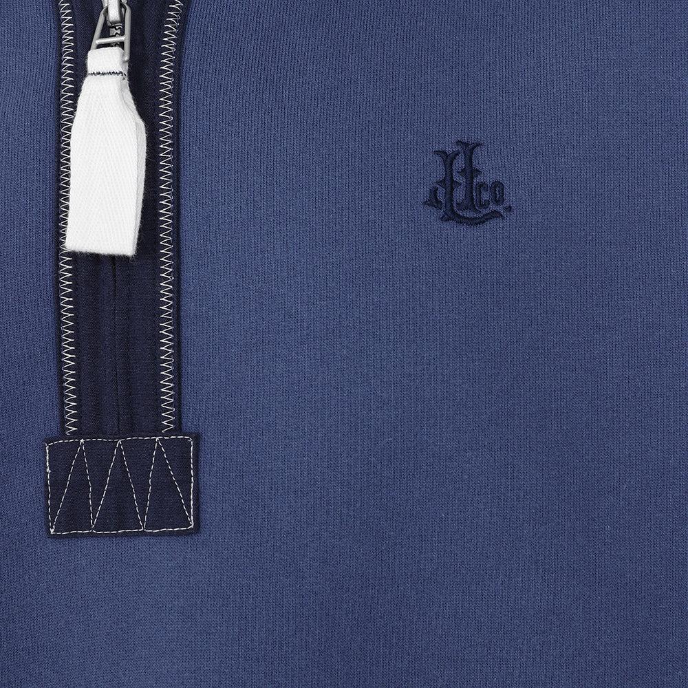 Denim - Back - Lazy Jacks Mens Quarter Zip Sweatshirt