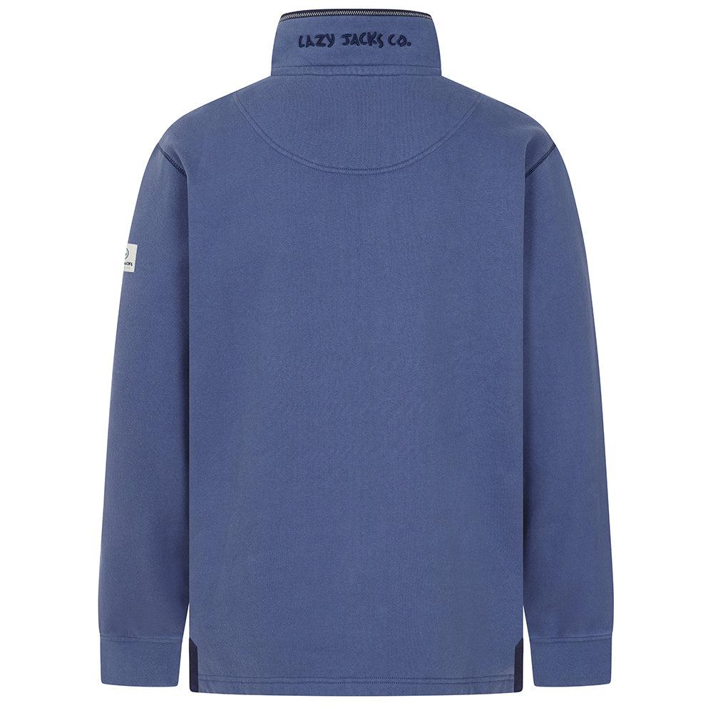 Denim - Side - Lazy Jacks Mens Quarter Zip Sweatshirt