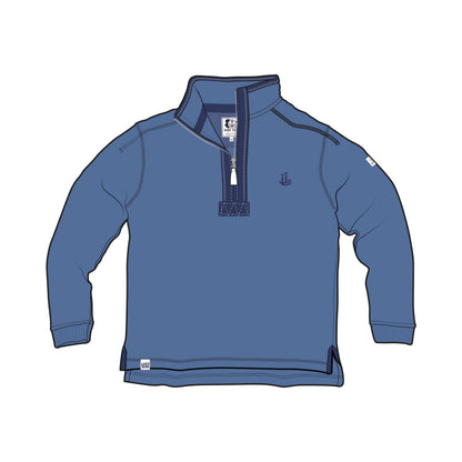 Denim - Pack Shot - Lazy Jacks Mens Quarter Zip Sweatshirt