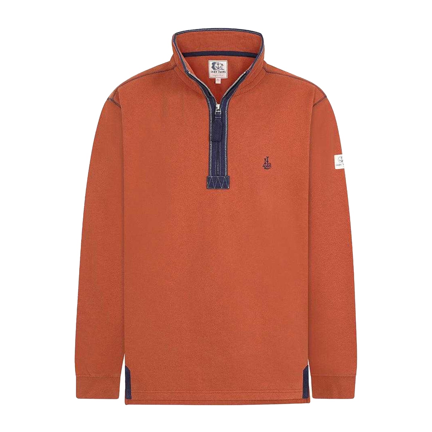 Orange - Front - Lazy Jacks Mens Quarter Zip Sweatshirt