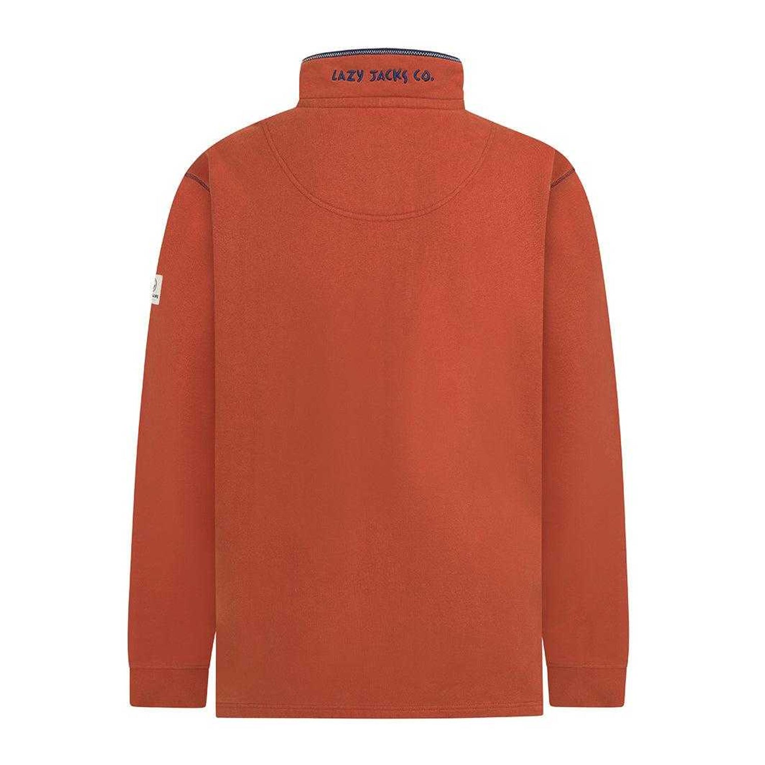 Orange - Back - Lazy Jacks Mens Quarter Zip Sweatshirt
