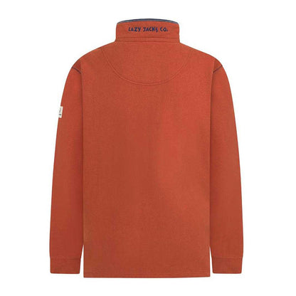 Orange - Back - Lazy Jacks Mens Quarter Zip Sweatshirt