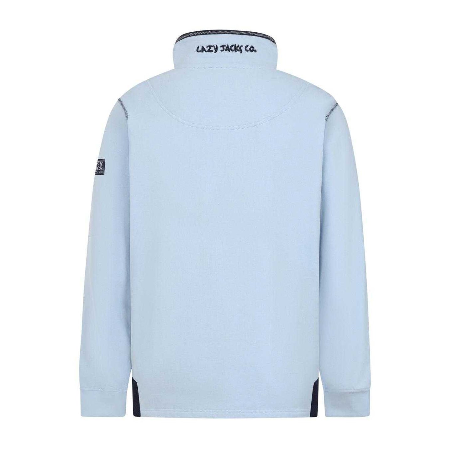 Sky - Back - Lazy Jacks Mens Quarter Zip Sweatshirt