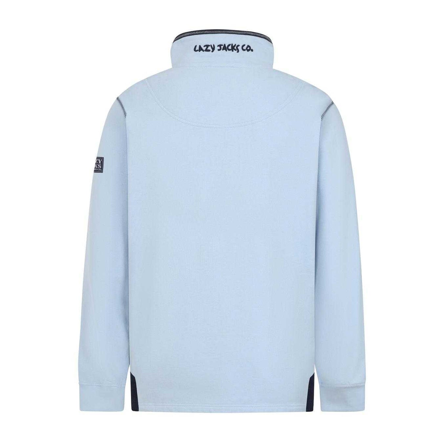 Sky - Back - Lazy Jacks Mens Quarter Zip Sweatshirt