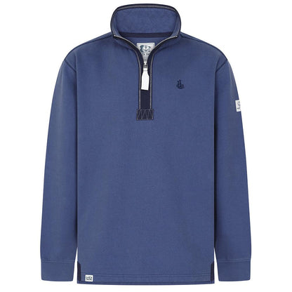 Denim - Front - Lazy Jacks Mens Quarter Zip Sweatshirt