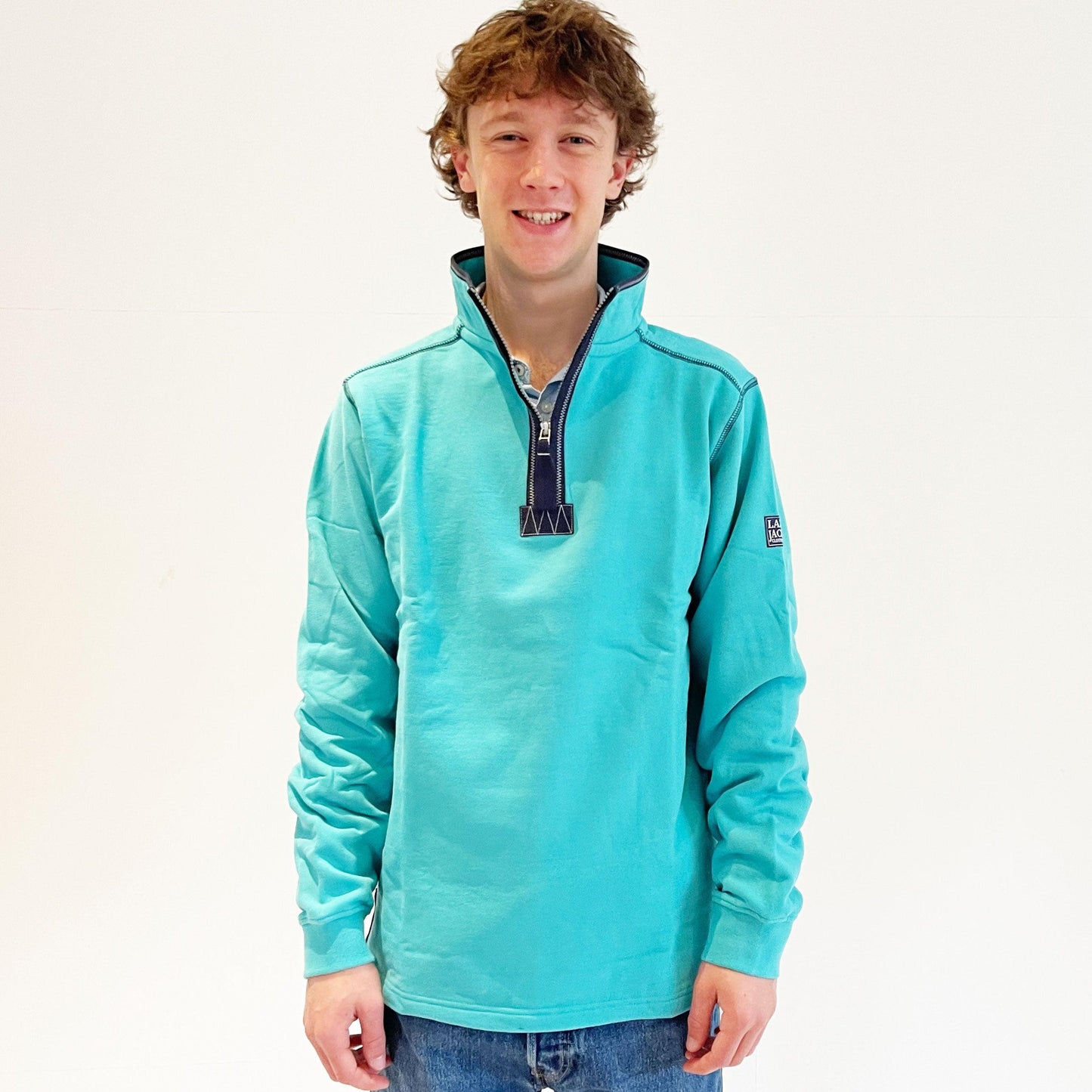 Aquarius - Front - Lazy Jacks Mens Quarter Zip Sweatshirt