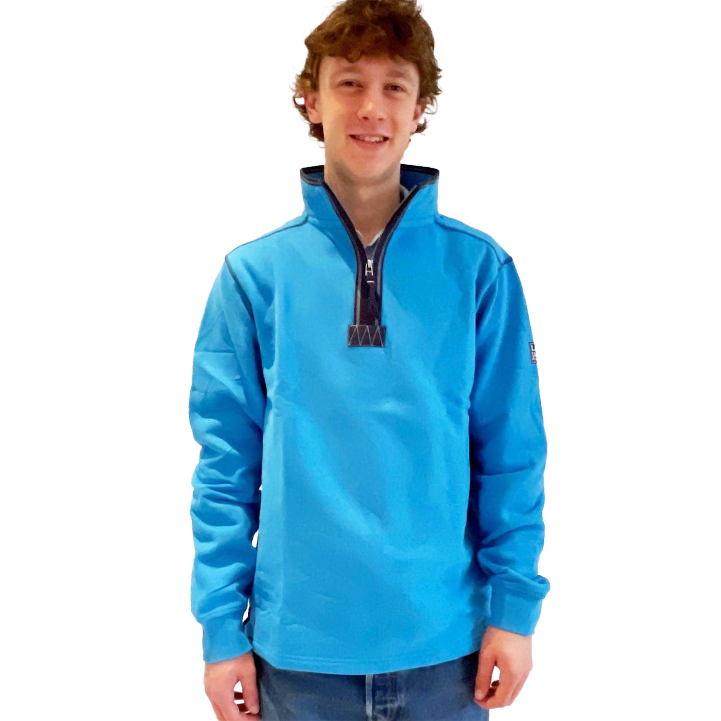 Blue Lagoon - Front - Lazy Jacks Mens Quarter Zip Sweatshirt