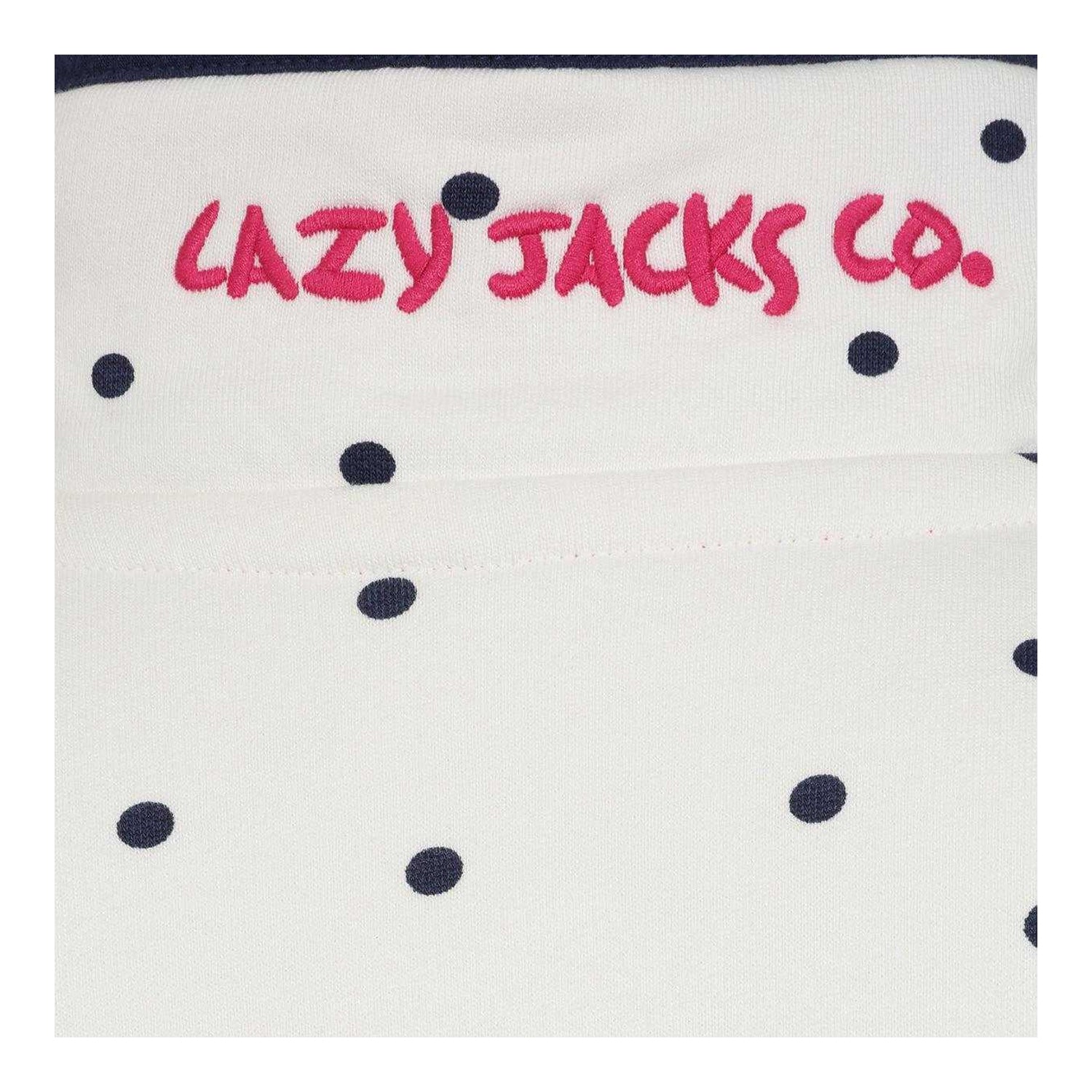 Chalk - Side - Lazy Jacks Womens-Ladies Polka Dot Button Neck Sweatshirt