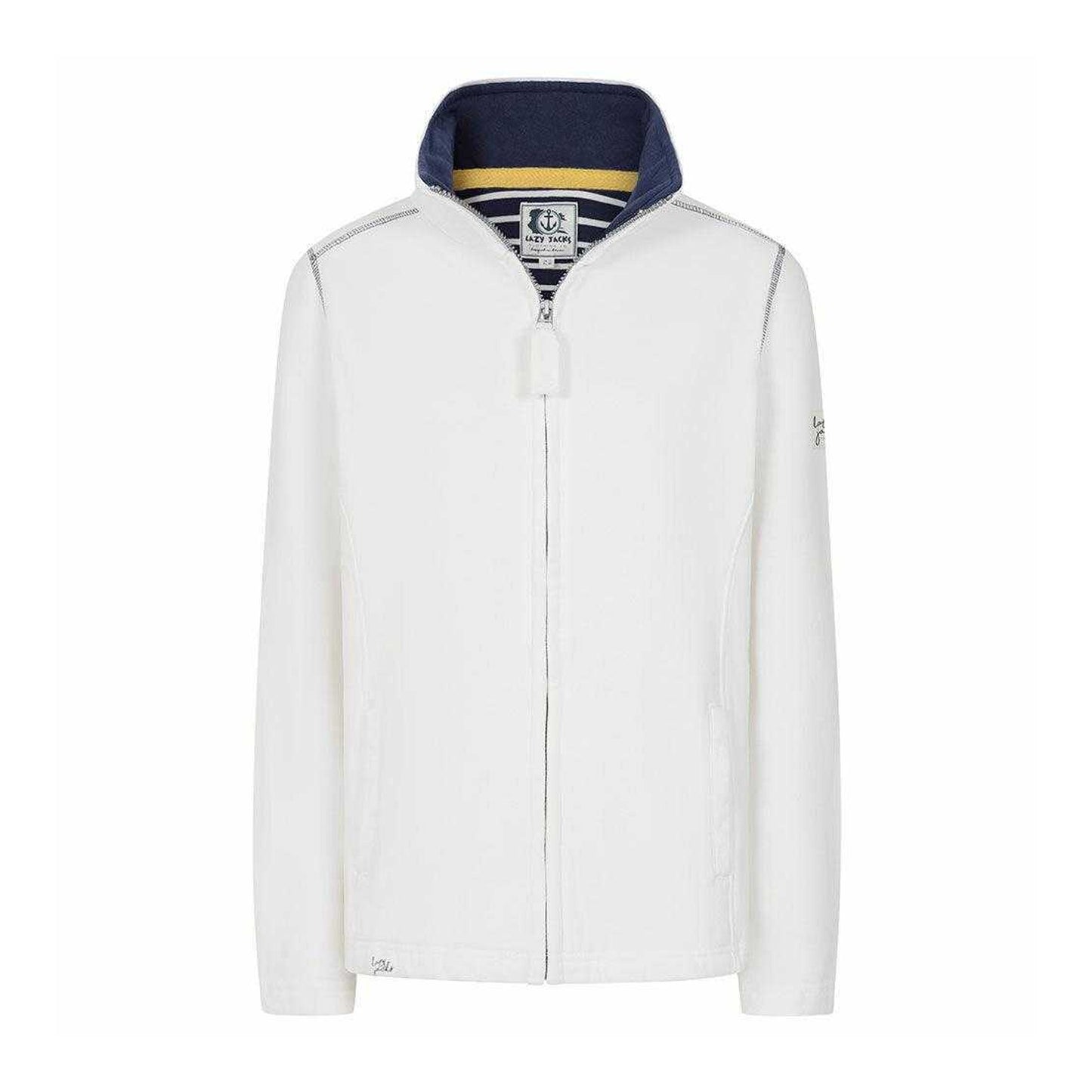 White - Front - Lazy Jacks Womens-Ladies Full Zip Jacket