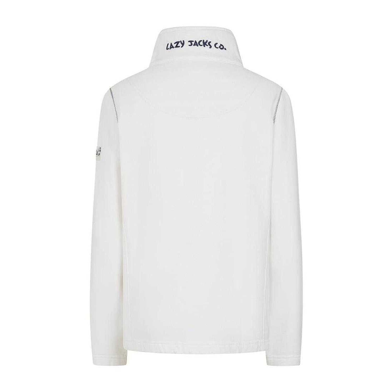 White - Back - Lazy Jacks Womens-Ladies Full Zip Jacket