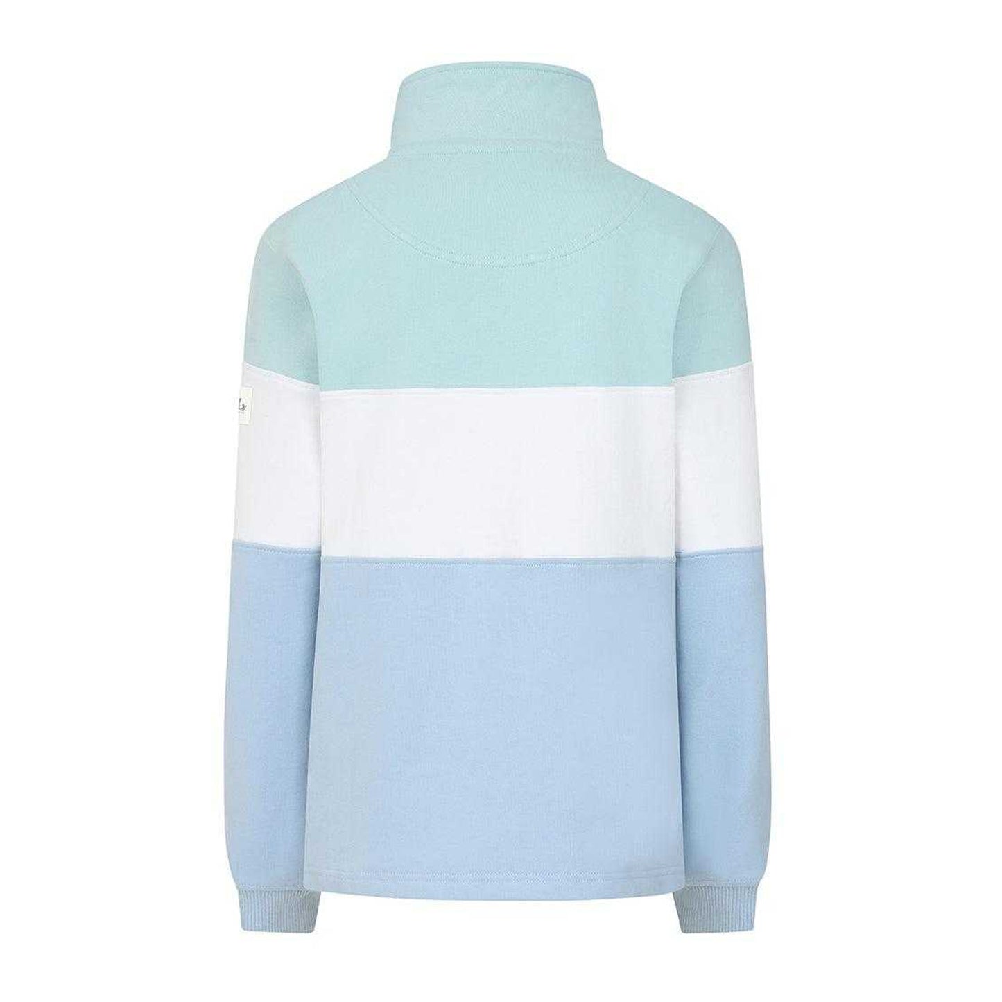 Sky-Mint - Back - Lazy Jacks Womens-Ladies Quarter Zip Sweatshirt