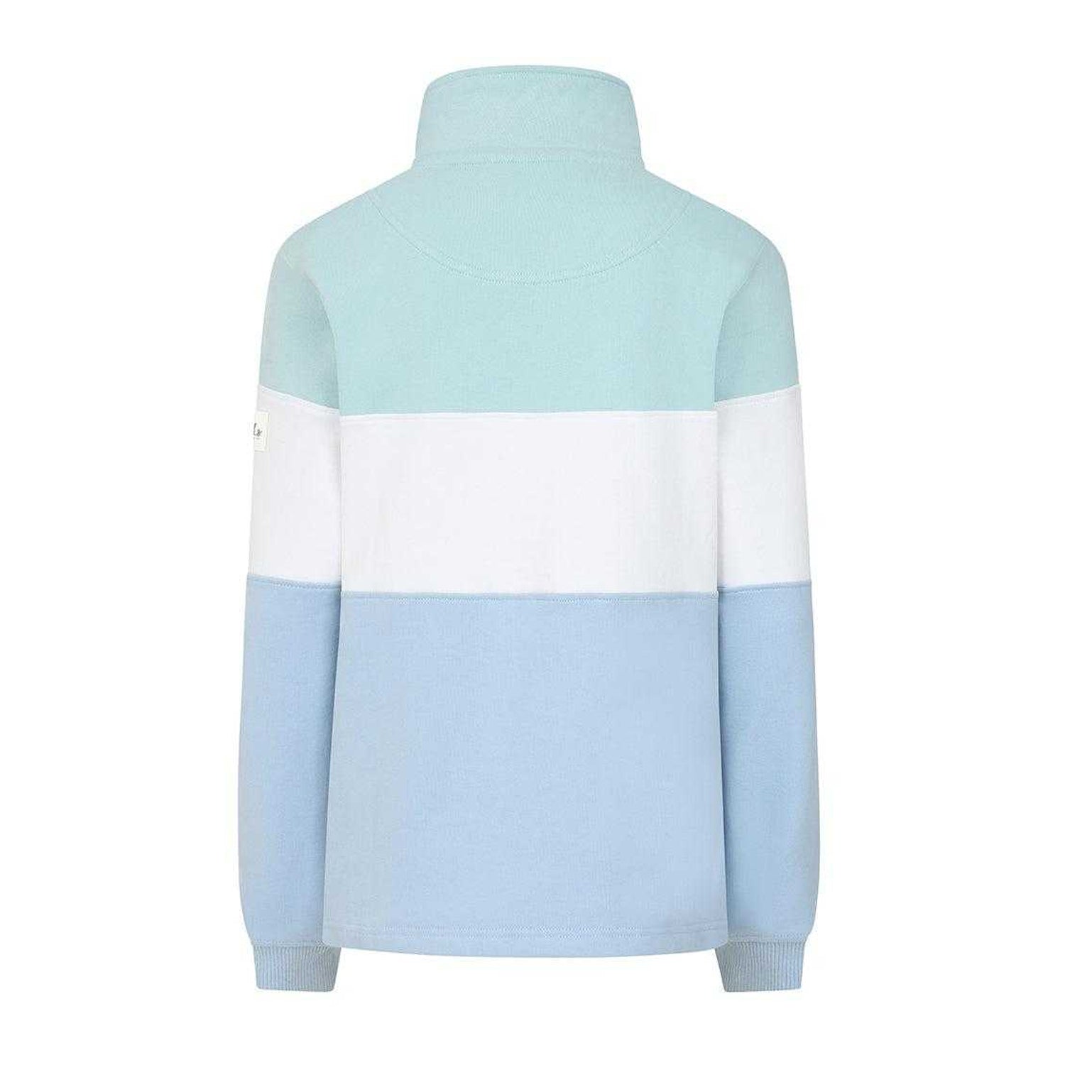 Sky-Mint - Back - Lazy Jacks Womens-Ladies Quarter Zip Sweatshirt