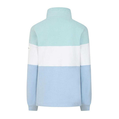 Sky-Mint - Back - Lazy Jacks Womens-Ladies Quarter Zip Sweatshirt