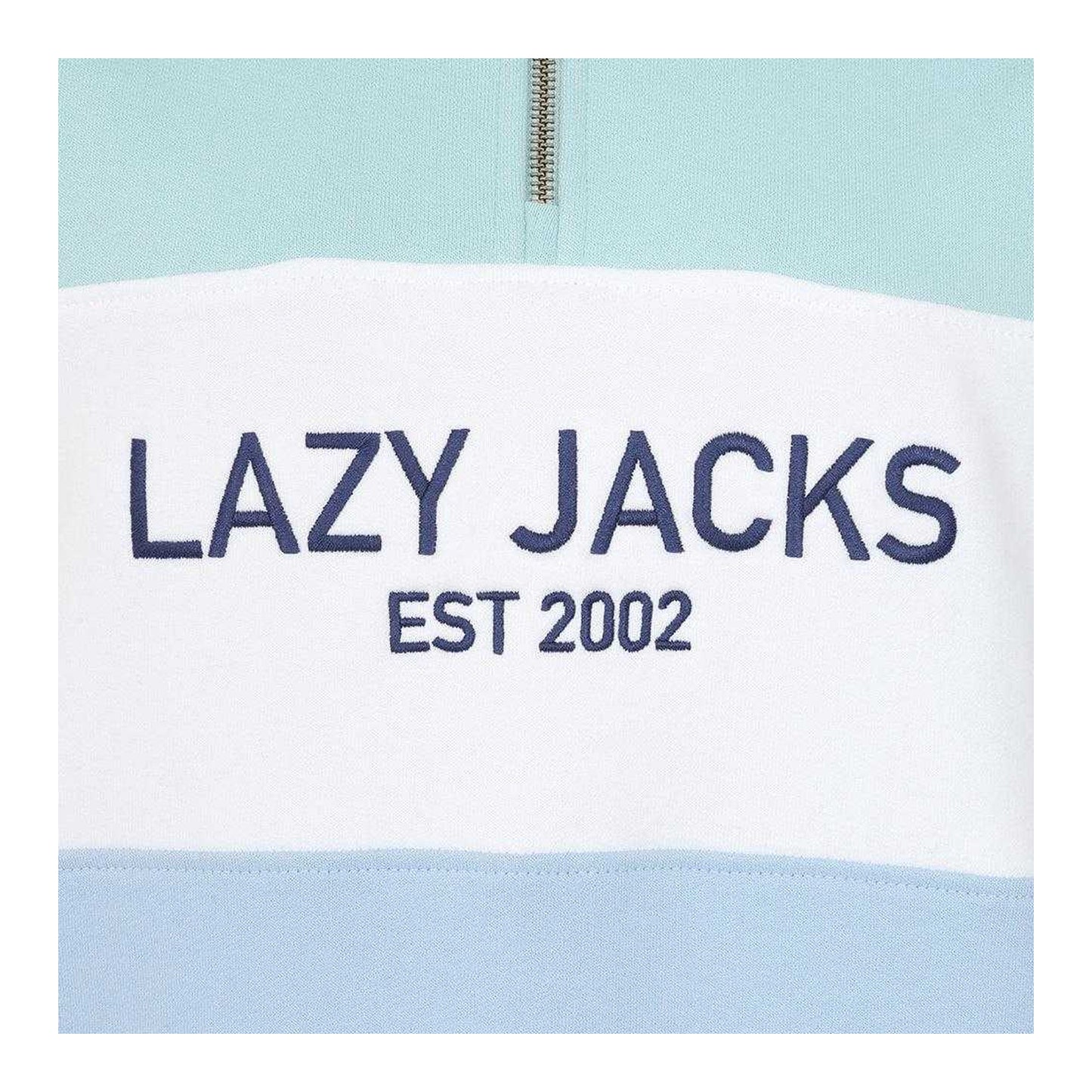 Sky-Mint - Side - Lazy Jacks Womens-Ladies Quarter Zip Sweatshirt