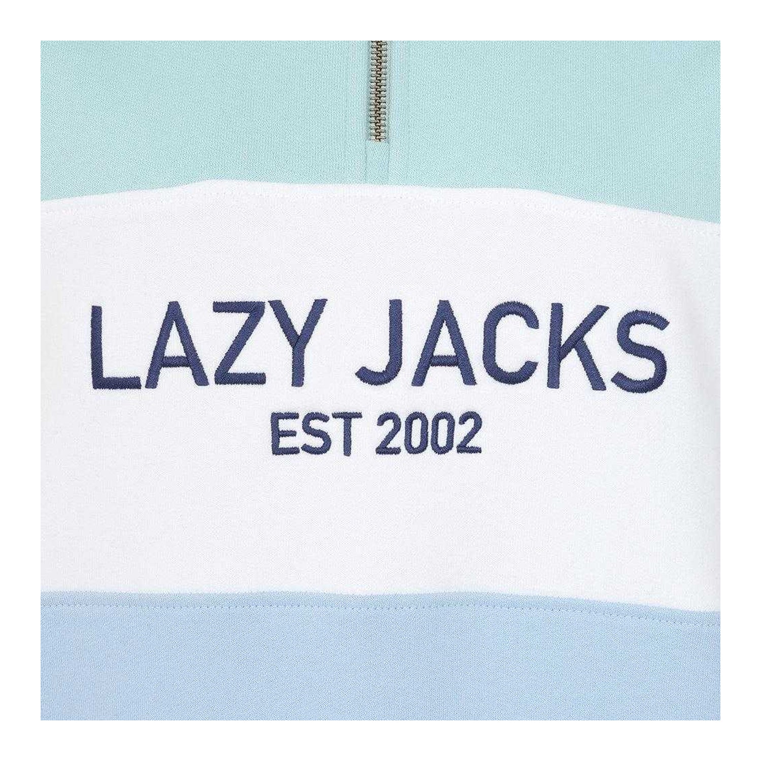 Sky-Mint - Side - Lazy Jacks Womens-Ladies Quarter Zip Sweatshirt