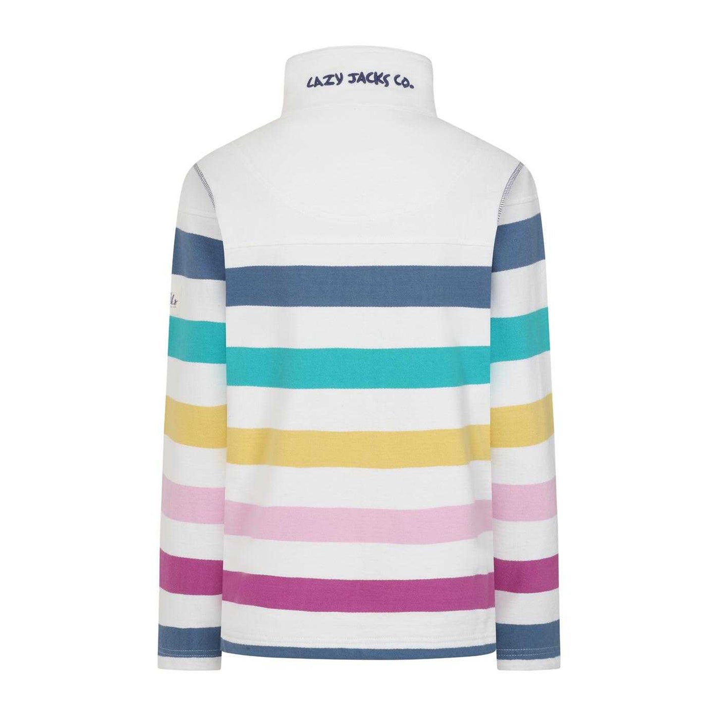 Multicoloured - Back - Lazy Jacks Womens-Ladies Full Zip Sweatshirt