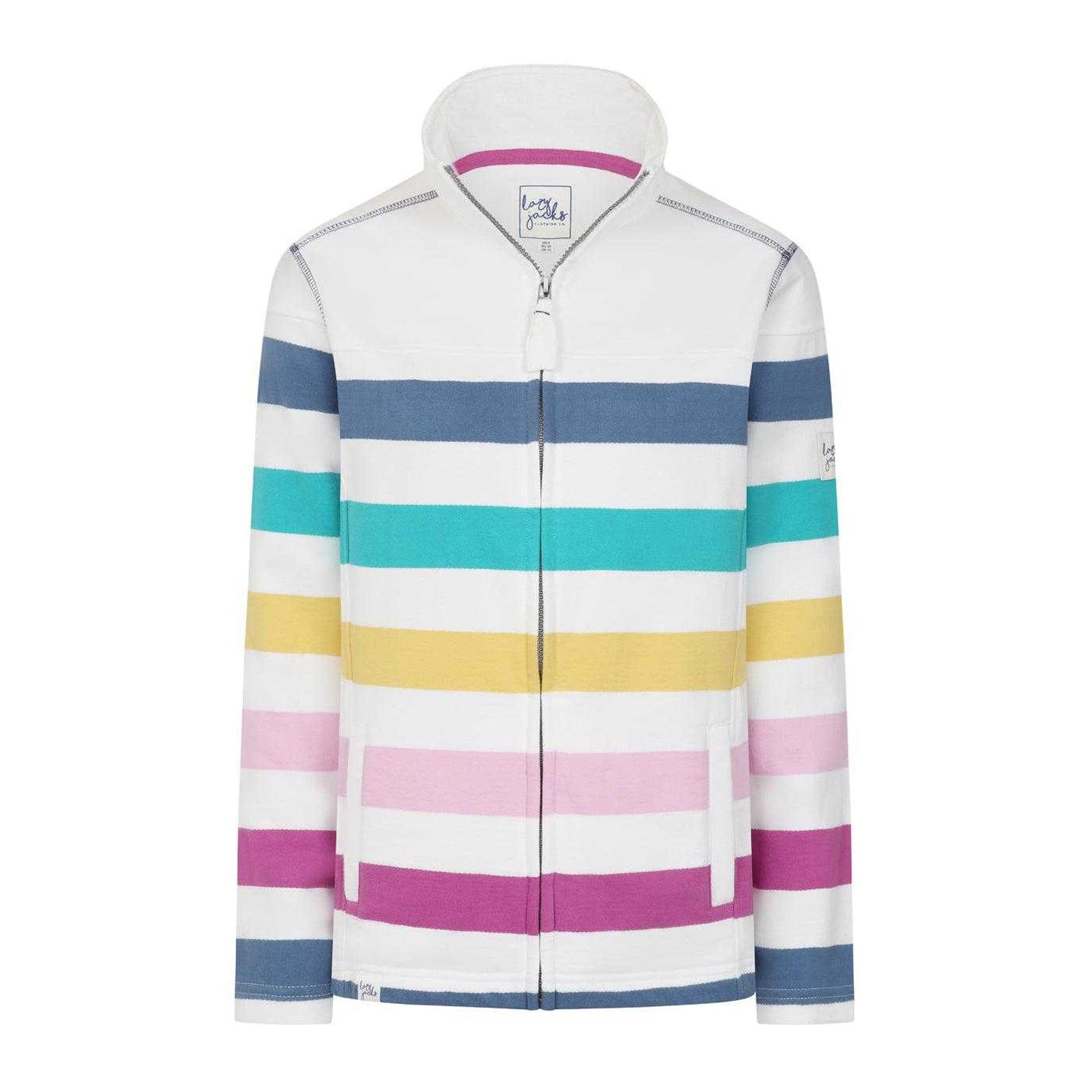 Multicoloured - Front - Lazy Jacks Womens-Ladies Full Zip Sweatshirt